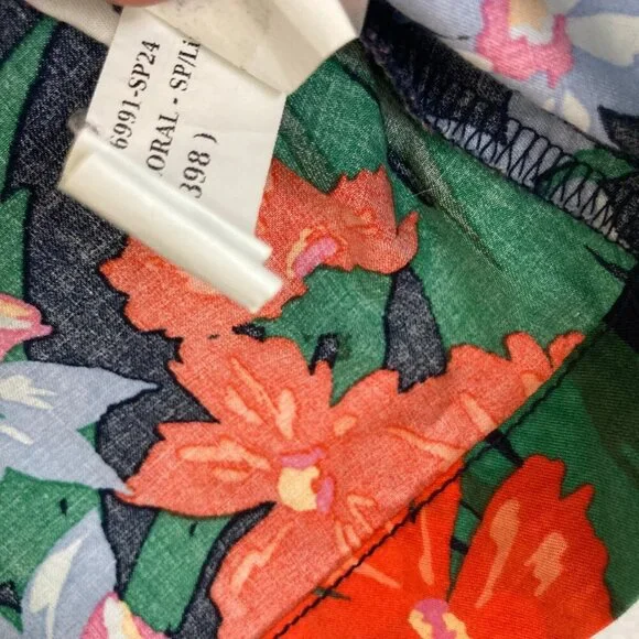 Old Navy Floral Babydoll Puff Sleeve Top Shirt Womens Size XL Smocked Colorful - Picture 10 of 12